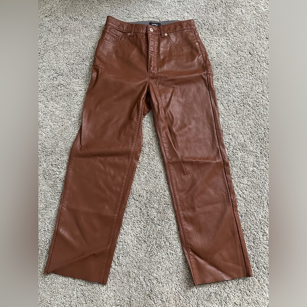 Express Faux Leather Crop Pants